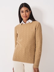 Crew Clothing Company Brown Harmony Crew Neck Jumper - Image 1 of 5