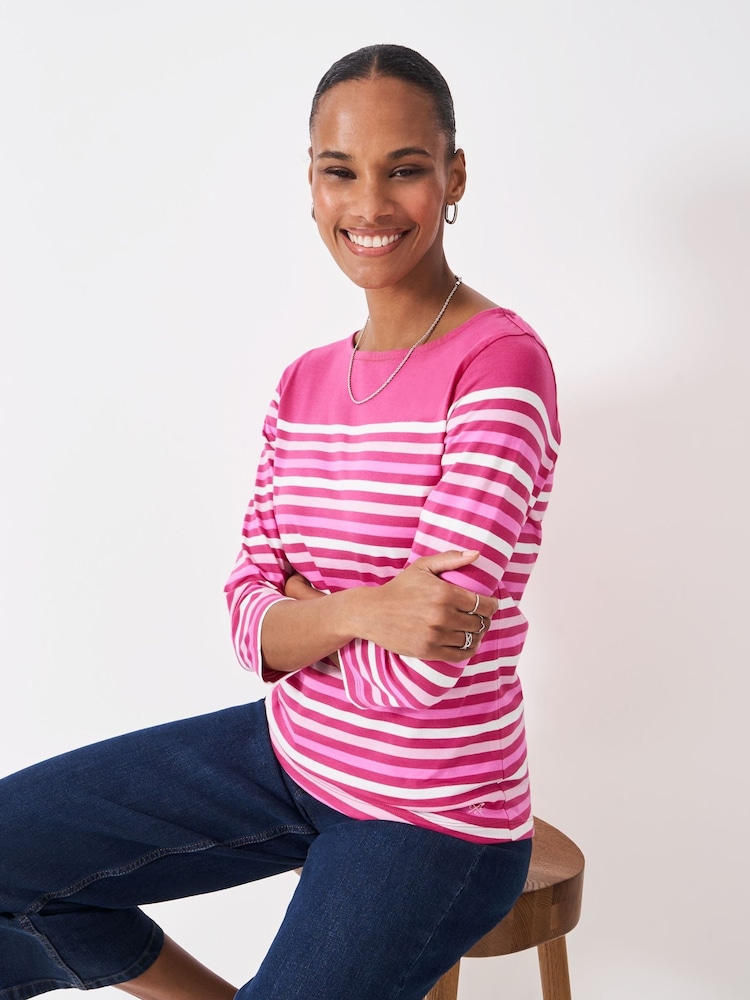 Crew Clothing Company Red Essential Breton T-Shirt - Image 1 of 5 Crew Clothing Company Red Essential Breton T-Shirt - Image 1 of 5