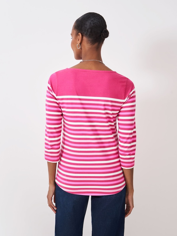 Crew Clothing Company Red Essential Breton T-Shirt - Image 2 of 5 Crew Clothing Company Red Essential Breton T-Shirt - Image 2 of 5