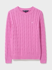 Crew Clothing Company Pink Cotton & Cashmere Chunky-Knit Jumper - Image 5 of 5