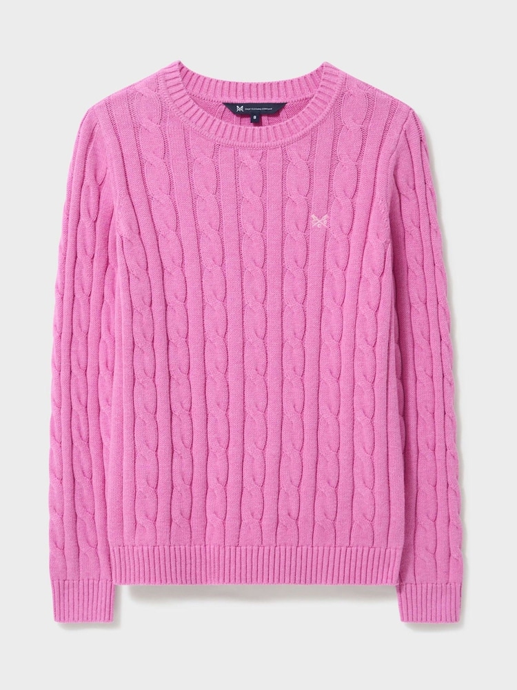 Crew Clothing Company Pink Cotton & Cashmere Chunky-Knit Jumper - Image 5 of 5 Crew Clothing Company Pink Cotton & Cashmere Chunky-Knit Jumper - Image 5 of 5