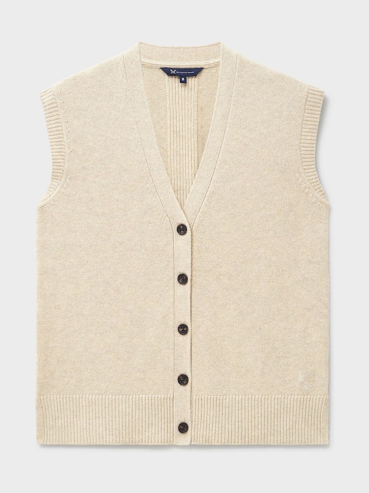 Crew Clothing Company Natural Harmony Button-Through V-Neck Vest - Image 5 of 5 Crew Clothing Company Natural Harmony Button-Through V-Neck Vest - Image 5 of 5