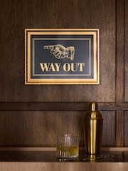 Gold Way Out Sign Wall Art - Image 1 of 5