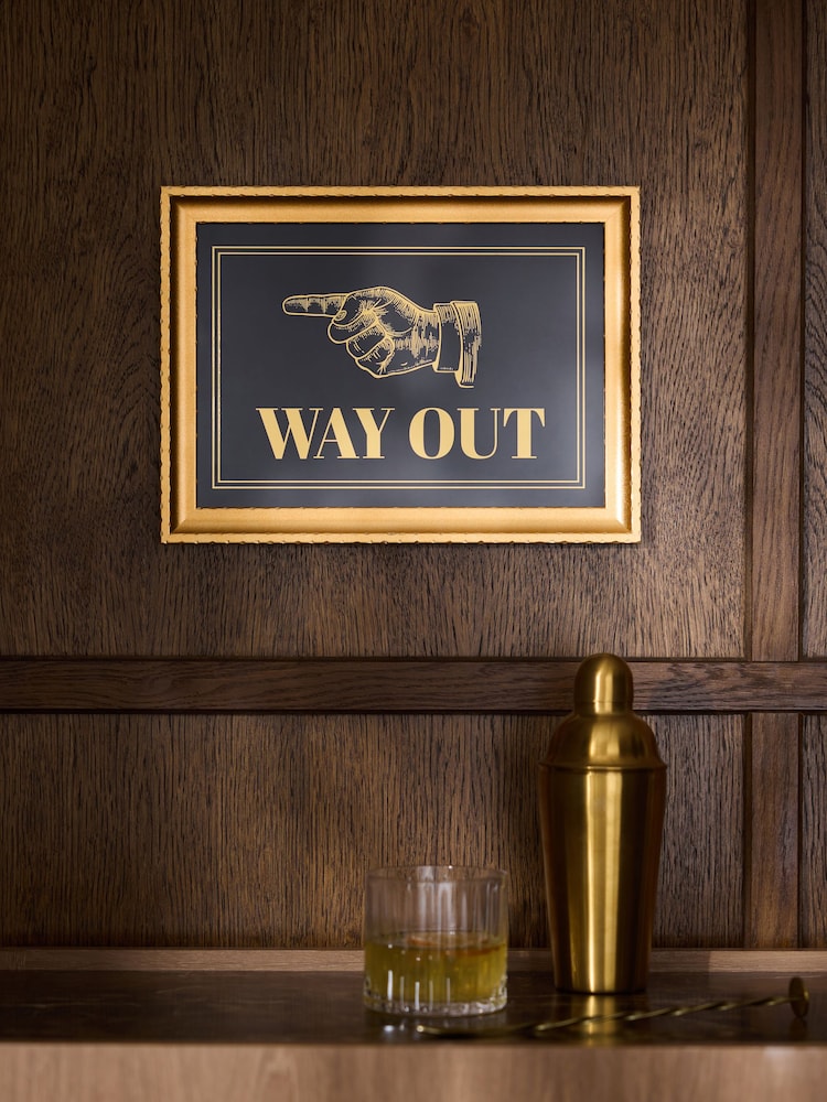Gold Way Out Sign Wall Art - Image 1 of 5