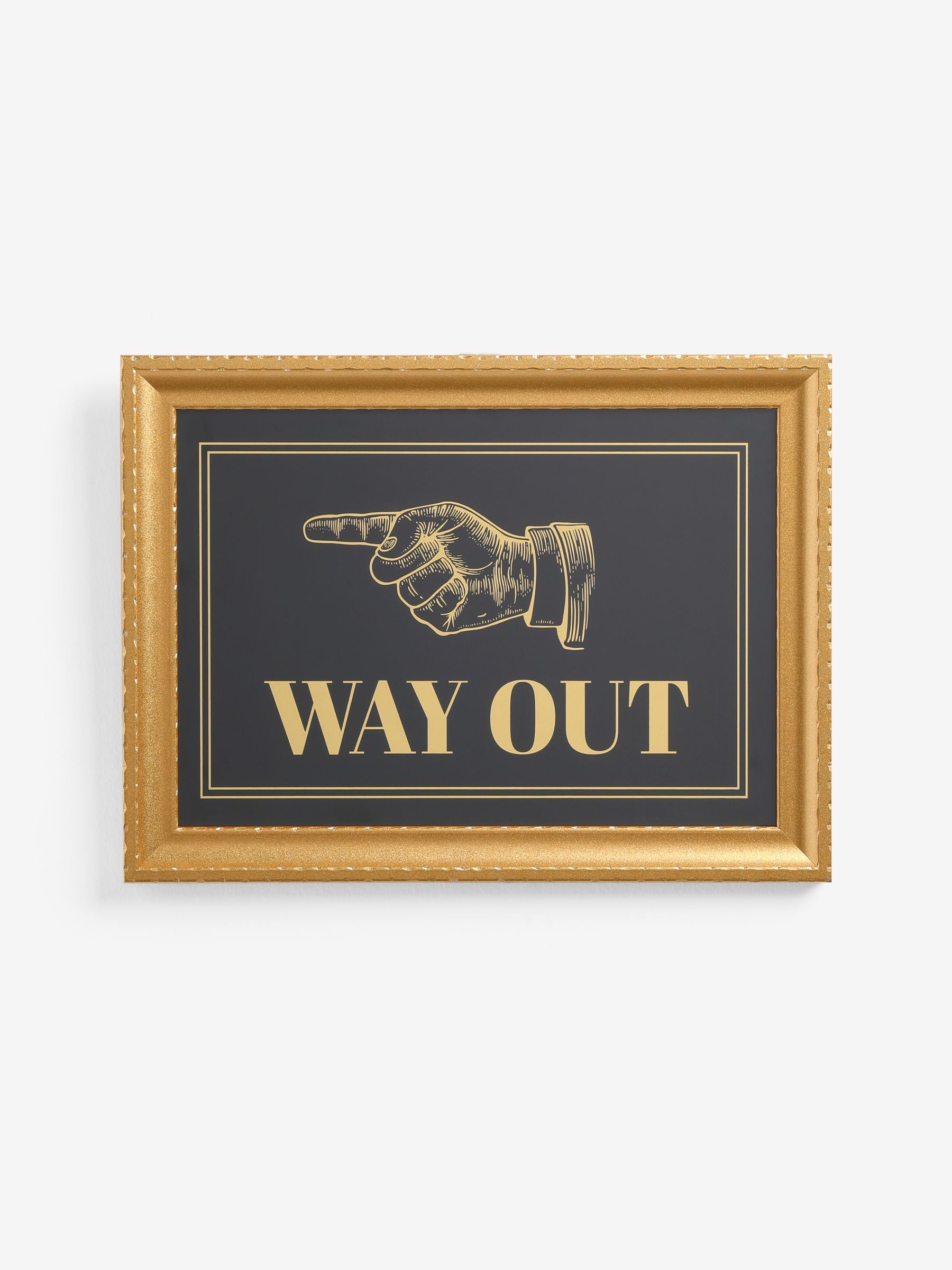 Buy Gold Way Out Sign Wall Art from the Next UK online shop