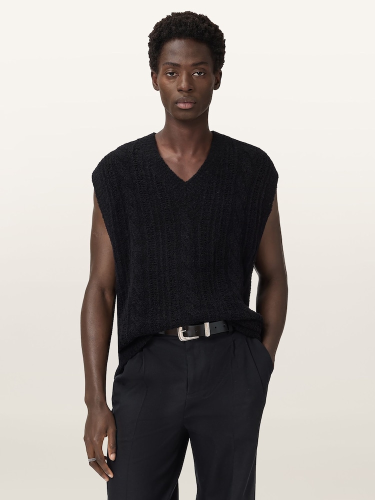 AllSaints Black Josif Tank top - Image 1 of 7