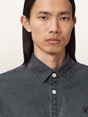 AllSaints Black Bodhi Long Sleeve Overshirt - Image 2 of 8