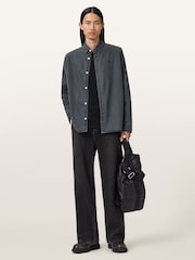 AllSaints Black Bodhi Long Sleeve Overshirt - Image 3 of 8
