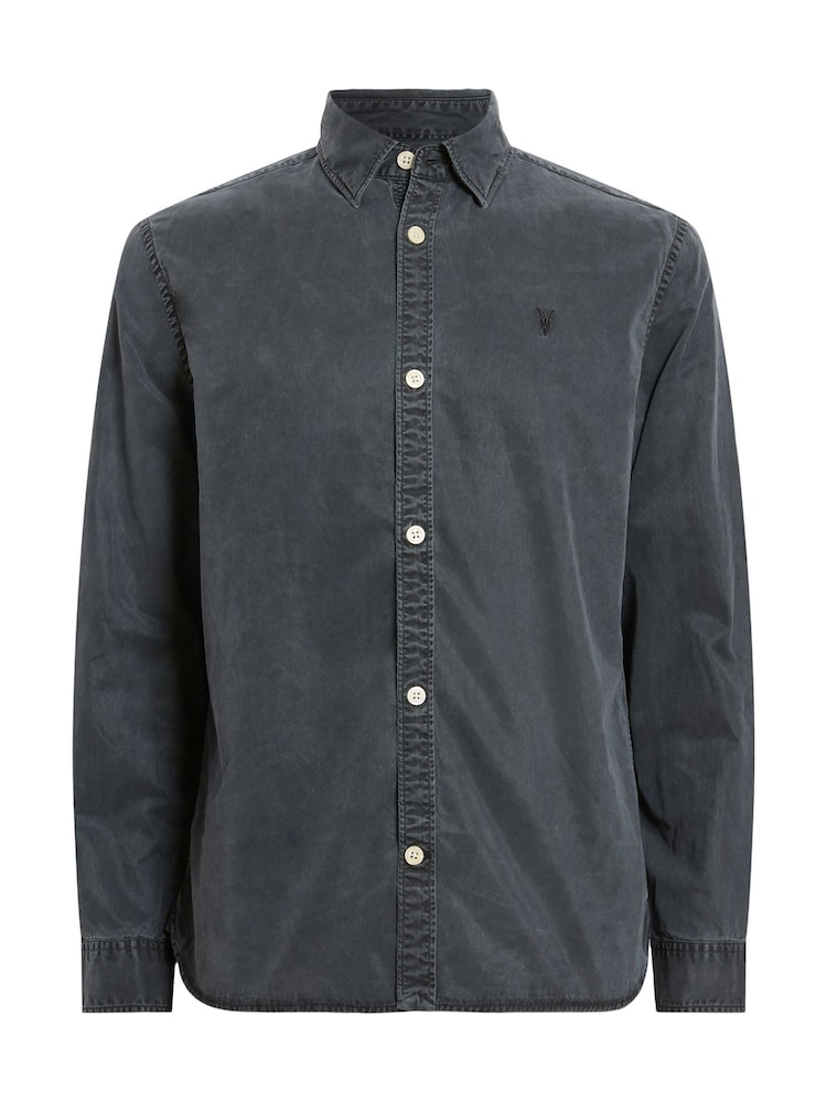 AllSaints Black Bodhi Long Sleeve Overshirt - Image 8 of 8