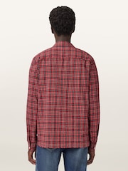 AllSaints Red Felix Long Sleeve Shirt - Image 6 of 7