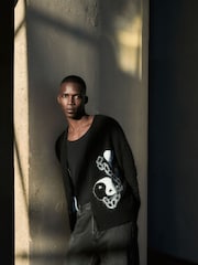 AllSaints Black Reflection Cardigan - Image 1 of 8