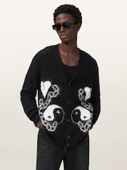 AllSaints Black Reflection Cardigan - Image 2 of 8