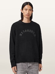 AllSaints Black Curv Crew Jumper - Image 3 of 8