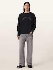 AllSaints Black Curv Crew Jumper - Image 4 of 8