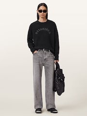 AllSaints Black Curv Crew Jumper - Image 5 of 8