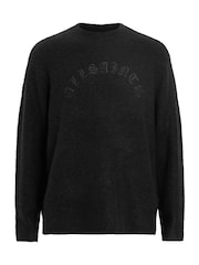 AllSaints Black Curv Crew Jumper - Image 7 of 8