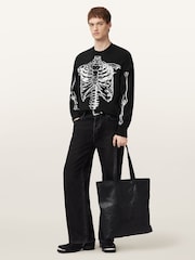 AllSaints Black Skelli Crew Jumper - Image 3 of 8