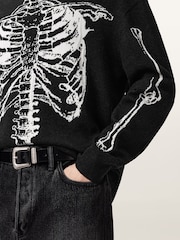 AllSaints Black Skelli Crew Jumper - Image 7 of 8