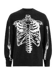 AllSaints Black Skelli Crew Jumper - Image 8 of 8