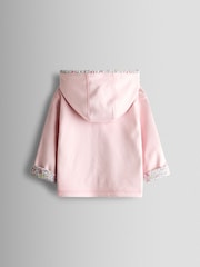 JoJo Maman Bébé Light Pink Bunny Ditsy Reversible Hoodie - Image 3 of 9