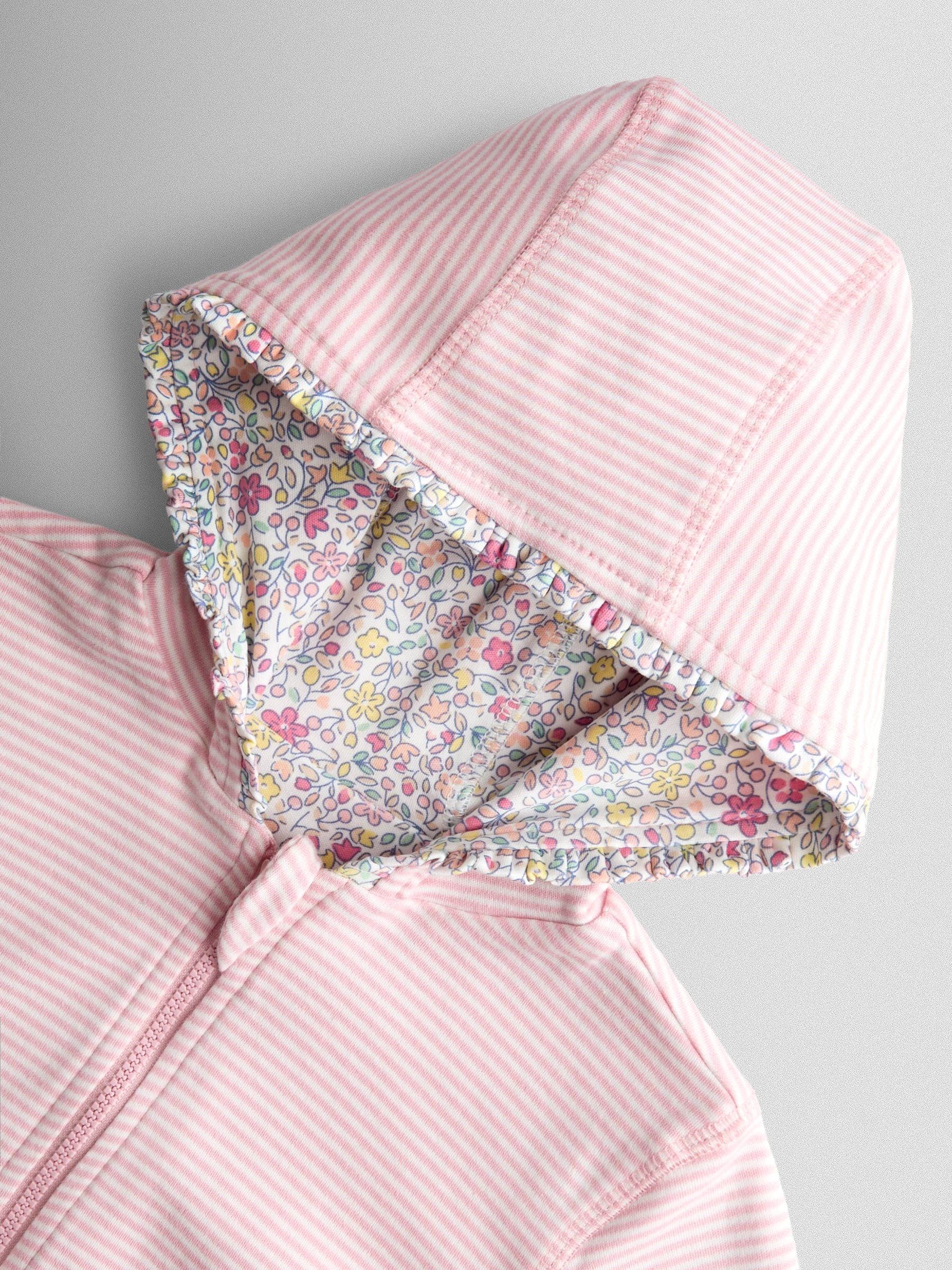 Buy JoJo Maman Bébé Light Pink Bunny Ditsy Reversible Hoodie from