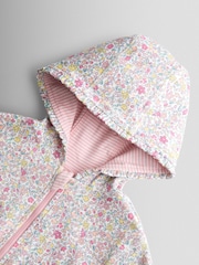 JoJo Maman Bébé Light Pink Bunny Ditsy Reversible Hoodie - Image 7 of 9