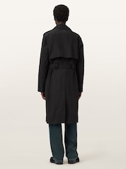 AllSaints Black Bastille Trench Coat - Image 2 of 8