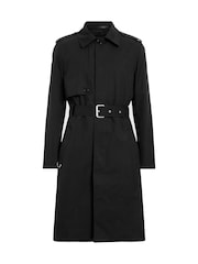 AllSaints Black Bastille Trench Coat - Image 8 of 8