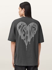 AllSaints Black Trip Short Sleeve Crew T-Shirt - Image 2 of 9