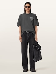 AllSaints Black Trip Short Sleeve Crew T-Shirt - Image 5 of 9
