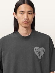 AllSaints Black Trip Short Sleeve Crew T-Shirt - Image 6 of 9