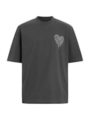 AllSaints Black Trip Short Sleeve Crew T-Shirt - Image 8 of 9