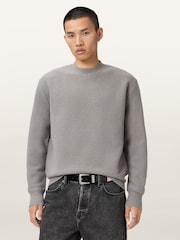 AllSaints Grey Marko Crew Jumper - Image 1 of 9