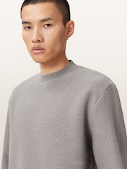 AllSaints Grey Marko Crew Jumper - Image 2 of 9