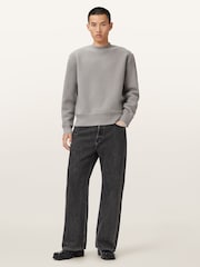 AllSaints Grey Marko Crew Jumper - Image 6 of 9