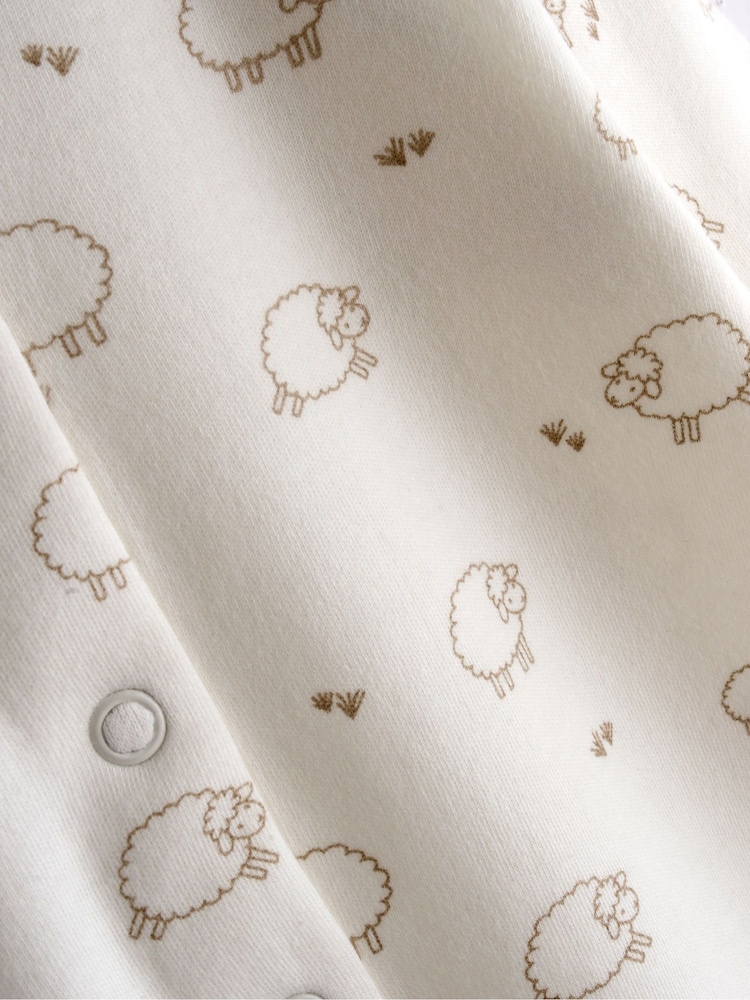 JoJo Maman Bébé Green Sheep Cotton Footed 3 Pack Sleepsuit - Image 10 of 10 JoJo Maman Bébé Green Sheep Cotton Footed 3 Pack Sleepsuit - Image 10 of 10