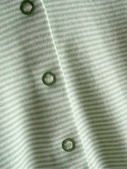 JoJo Maman Bébé Green Sheep Cotton Footed 3 Pack Sleepsuit - Image 8 of 10