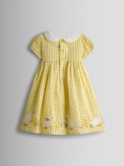 JoJo Maman Bébé Yellow Duck Appliqué Smocked Dress - Image 3 of 8