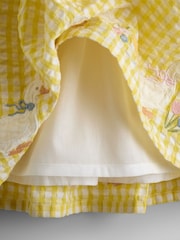 JoJo Maman Bébé Yellow Duck Appliqué Smocked Dress - Image 6 of 8