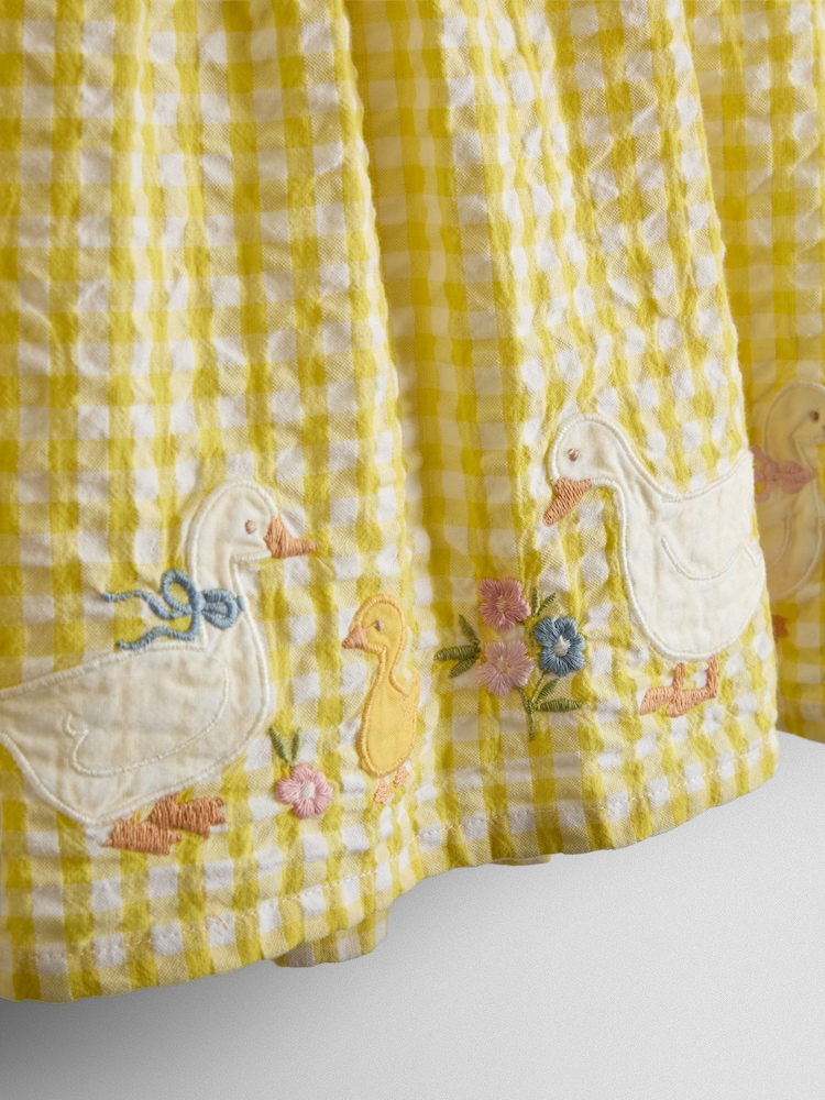 JoJo Maman Bébé Yellow Duck Appliqué Smocked Dress - Image 8 of 8 JoJo Maman Bébé Yellow Duck Appliqué Smocked Dress - Image 8 of 8