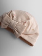 JoJo Maman Bébé Cream Heart Embroidered 2-Pack Turbans - Image 6 of 6