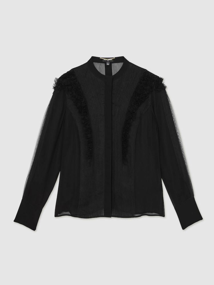 Atelier Black Gigi Atelier Sheer Ruffle-Trim Blouse - Image 2 of 6