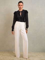 Atelier Black Gigi Atelier Sheer Ruffle-Trim Blouse - Image 3 of 6