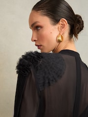 Atelier Black Gigi Atelier Sheer Ruffle-Trim Blouse - Image 4 of 6