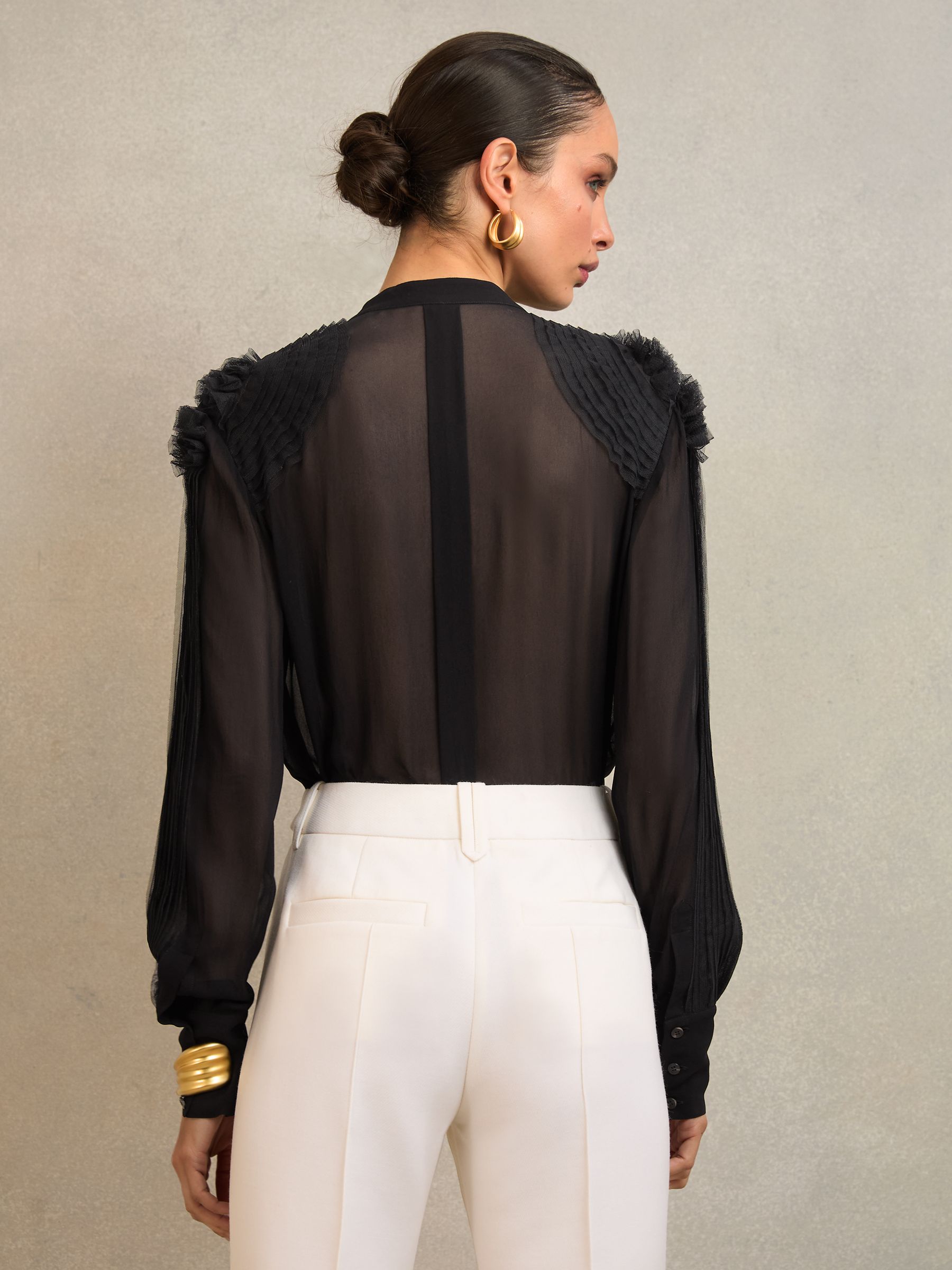 Buy Atelier Black Gigi Atelier Sheer Ruffle-Trim Blouse from Next USA