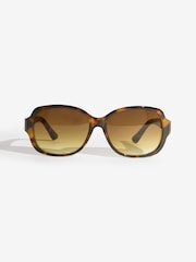 Lipsy Brown Wrap Around Sunglasses - Image 1 of 3