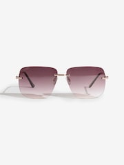 Lipsy Black Square Rimless Sunglasses - Image 1 of 3