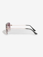 Lipsy Black Square Rimless Sunglasses - Image 2 of 3