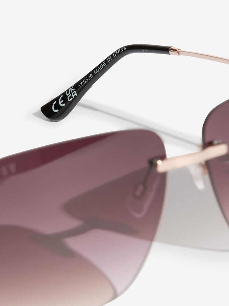 Lipsy Black Square Rimless Sunglasses - Image 5 of 5