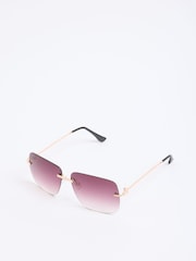 Lipsy Black Square Rimless Sunglasses - Image 7 of 7